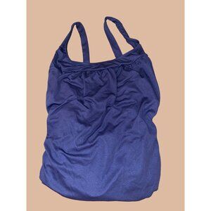 Sunbird Swimwear 36W Vintage Women's Blue Swim Top Palisades Beach Club